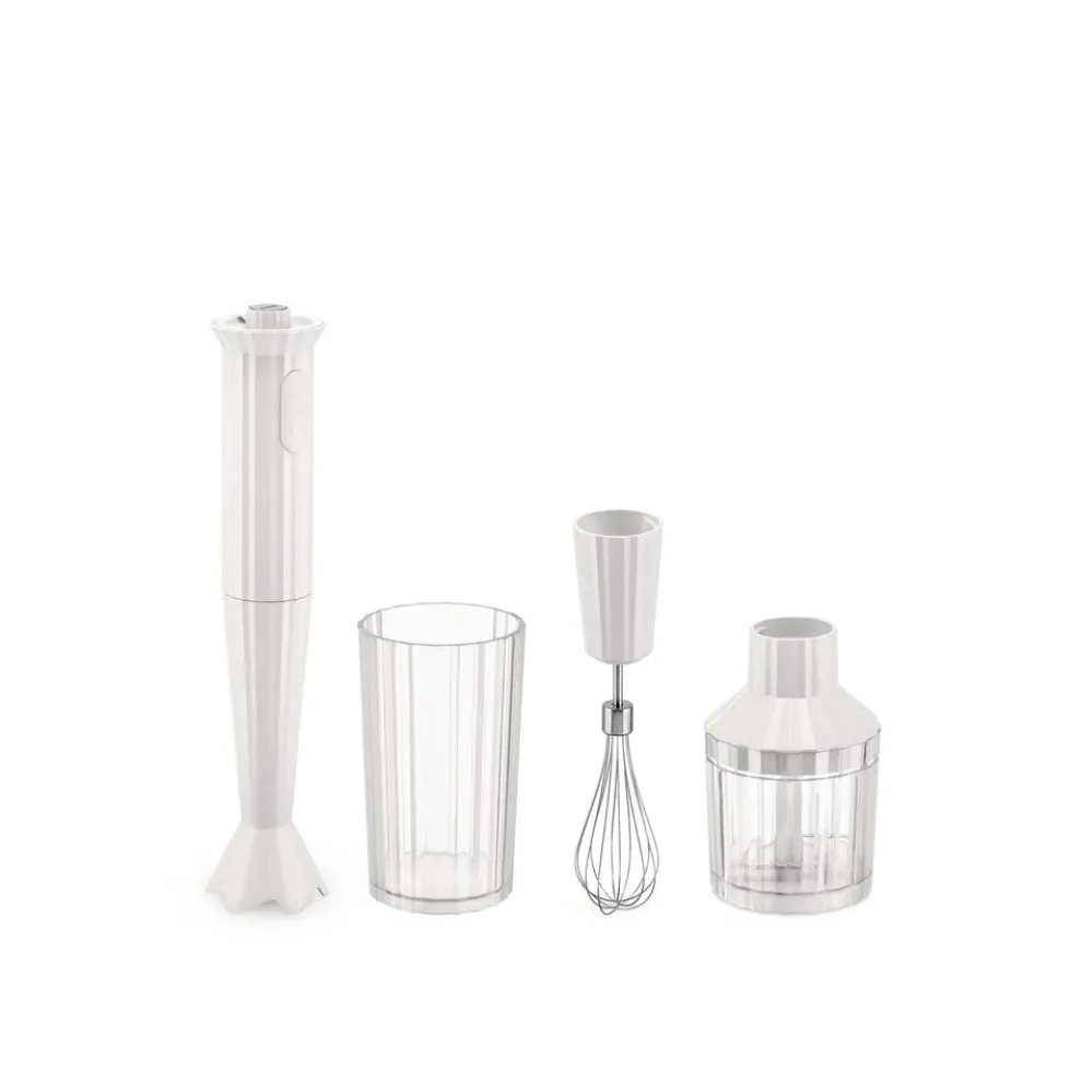 Alessi Plissé Hand Blender Set, 34cmx7cm, White
