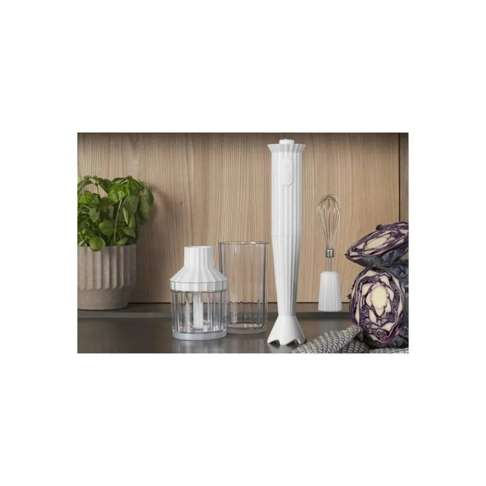Alessi Plissé Hand Blender Set, 34cmx7cm, White