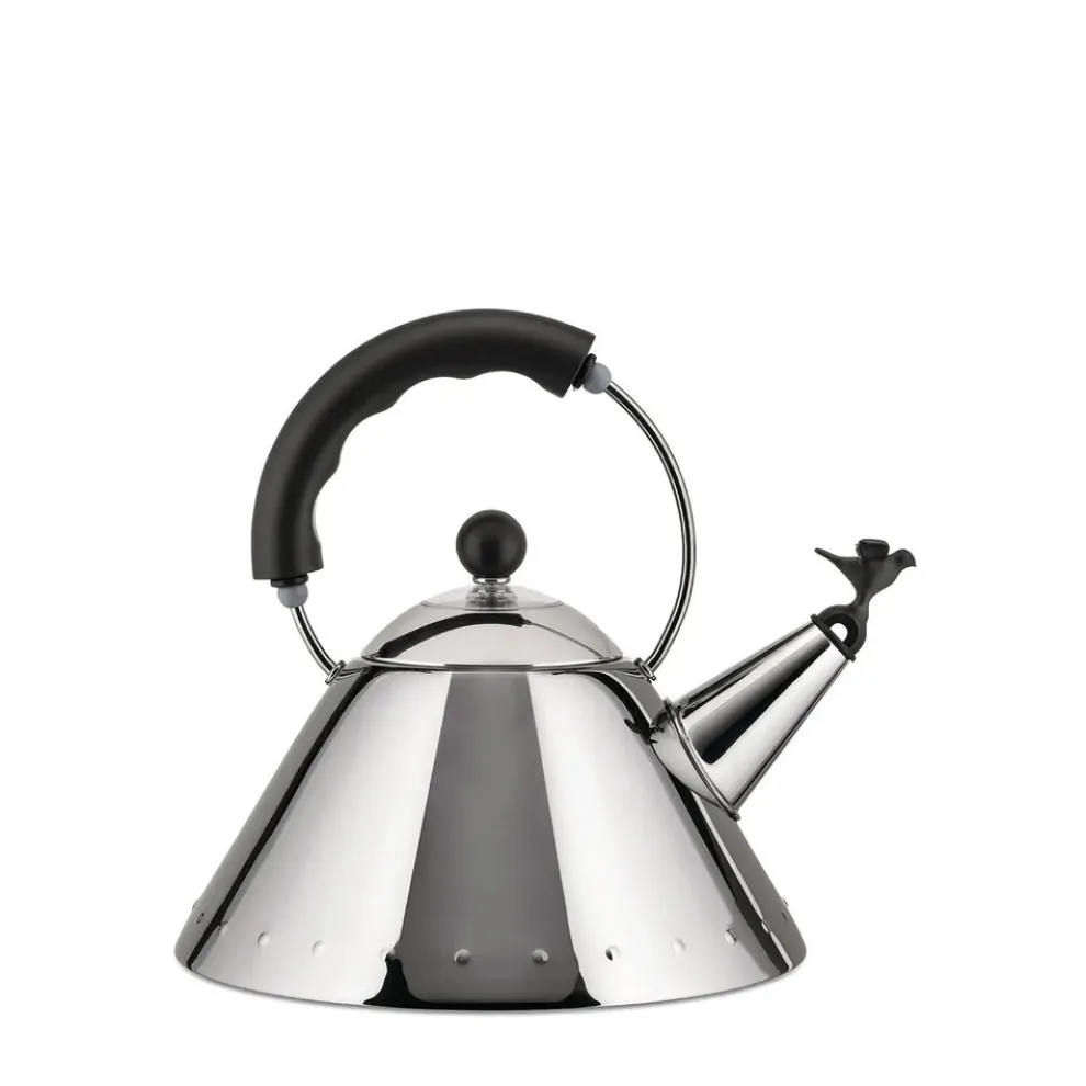 Alessi Small Bird Shaped Kettle, 2L, Black Silver