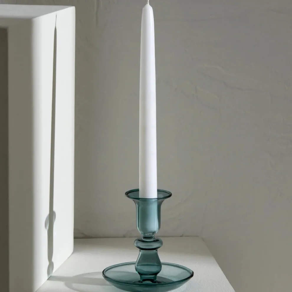 Alyce Glass Candle Holder, 10x10cm, Green