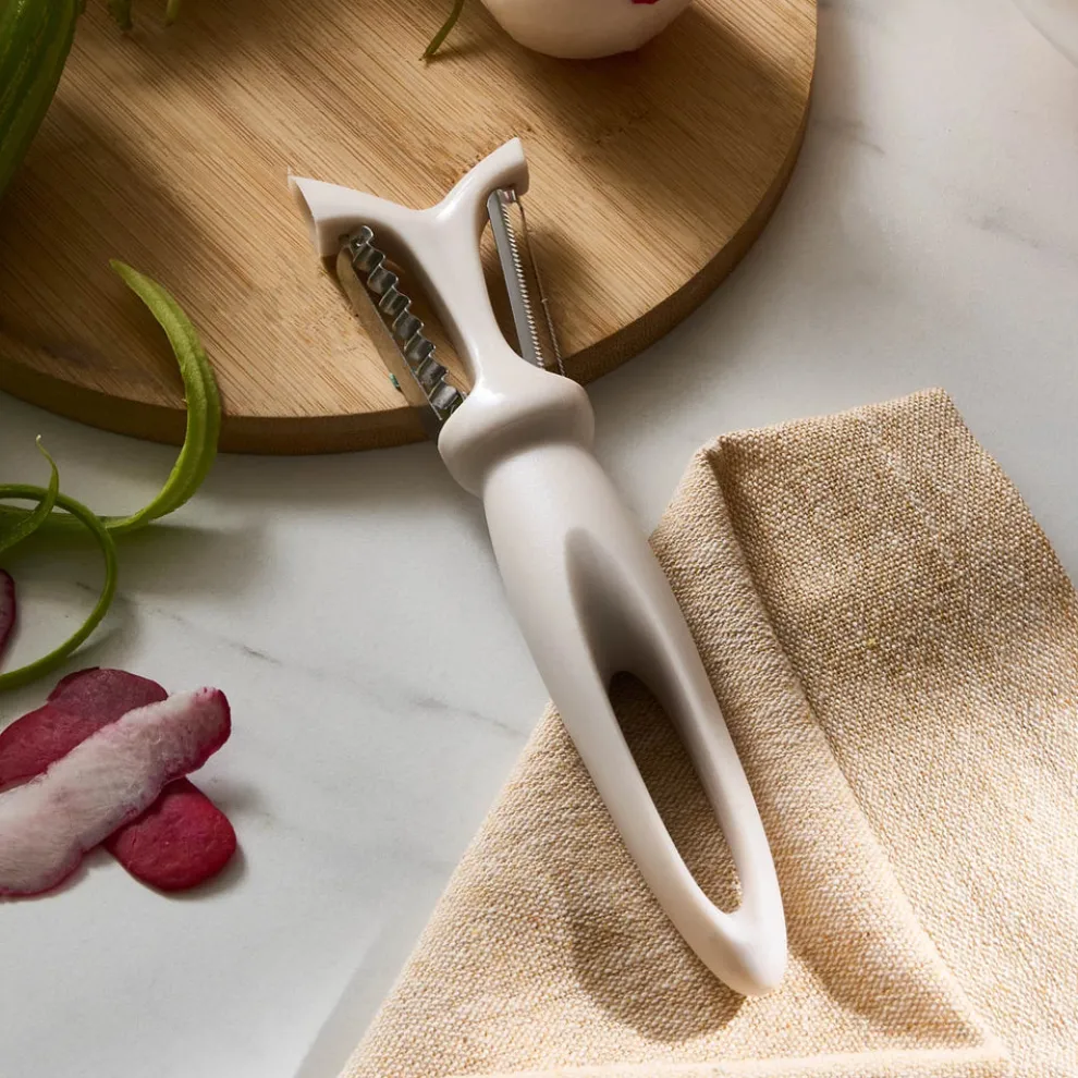 Crick Crack Harmony Stainless Steel Double Sided Peeler, Grey