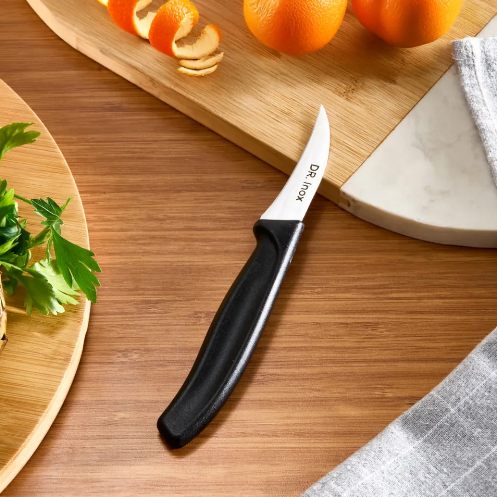 Dr. Inox Stainless Steel Paring Knife, 17cm, Black