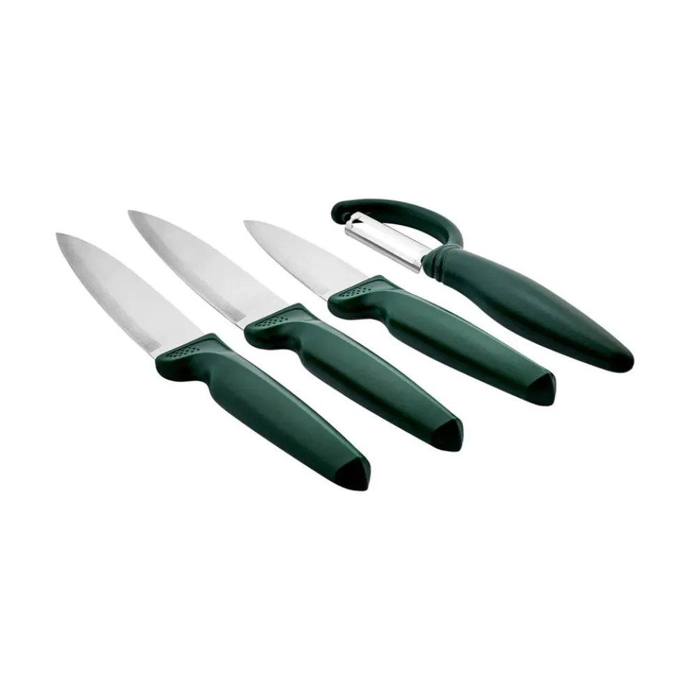 Dr.Inox 4 Piece Stainless Steel Knife Set, Green