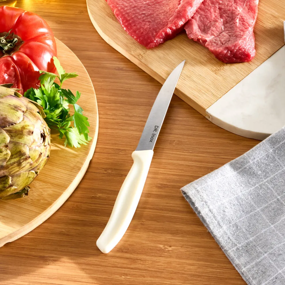 Dr.Inox Stainless Steel Steak Knife, 23cm, Cream