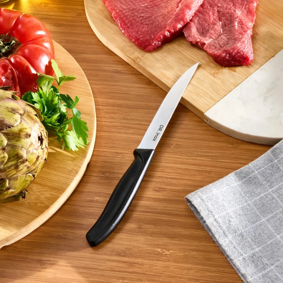 Dr.Inox Stainless Steel Steak Knife, 23cm, Black
