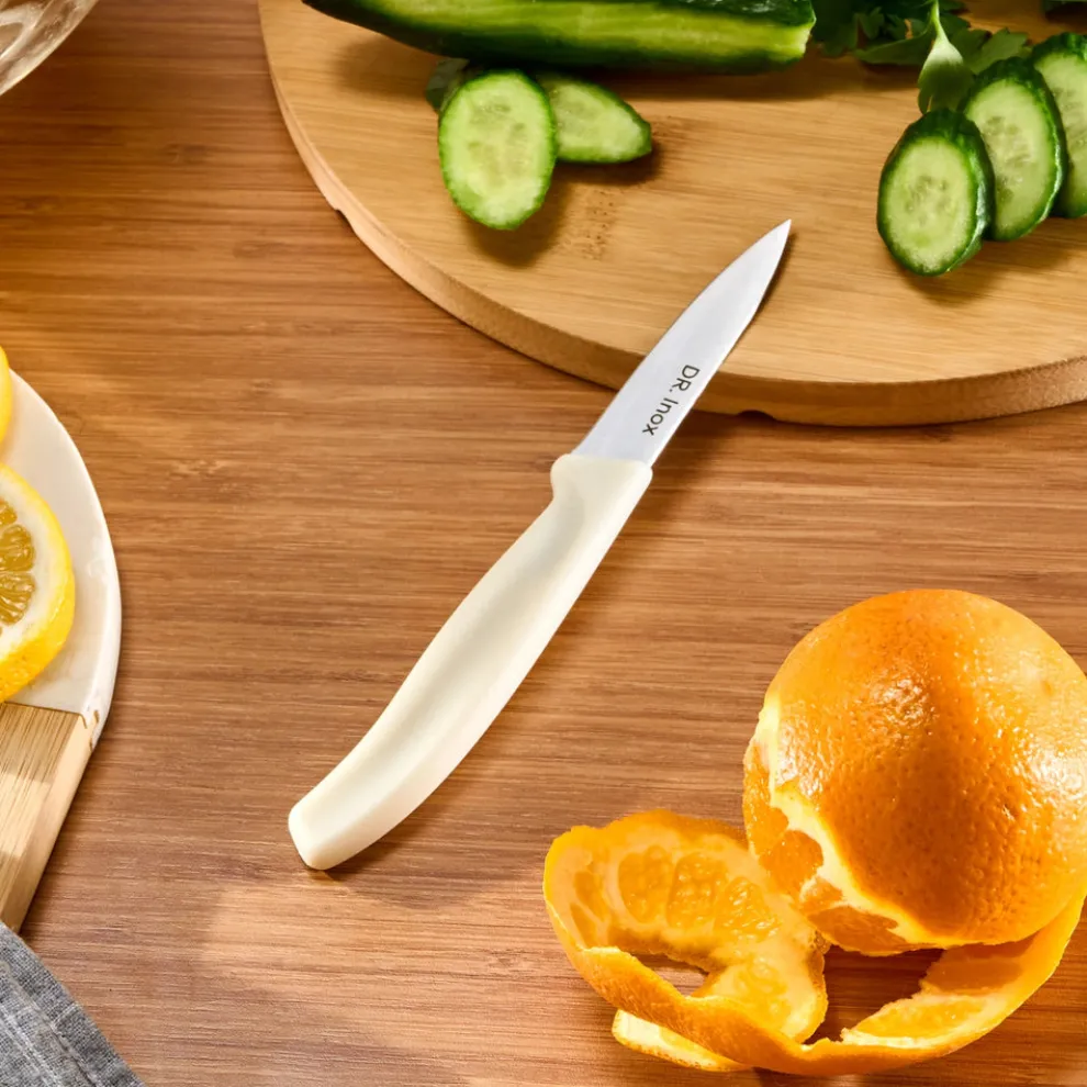 Dr.Inox Stainless Steel Paring Knife, 19cm, Cream