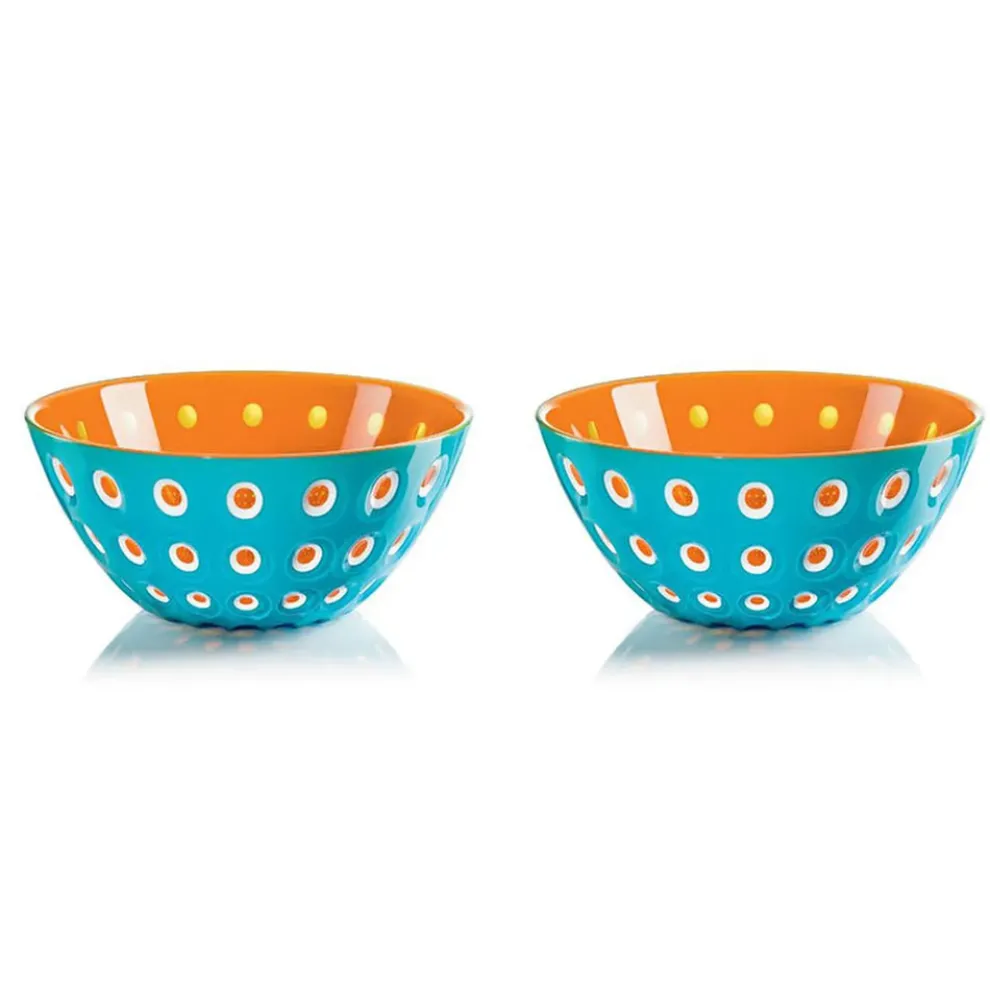 Guzzini Le Murrine 2 Piece Cereal/Soup Bowl Set, 12.5cmx5.6cm, Blue Orange