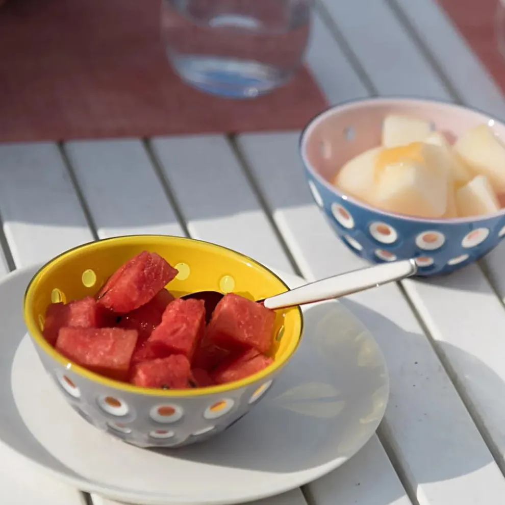 Guzzini Le Murrine 2 Piece Cereal/Soup Bowl Set, 12.5cmx5.6cm, Grey Yellow