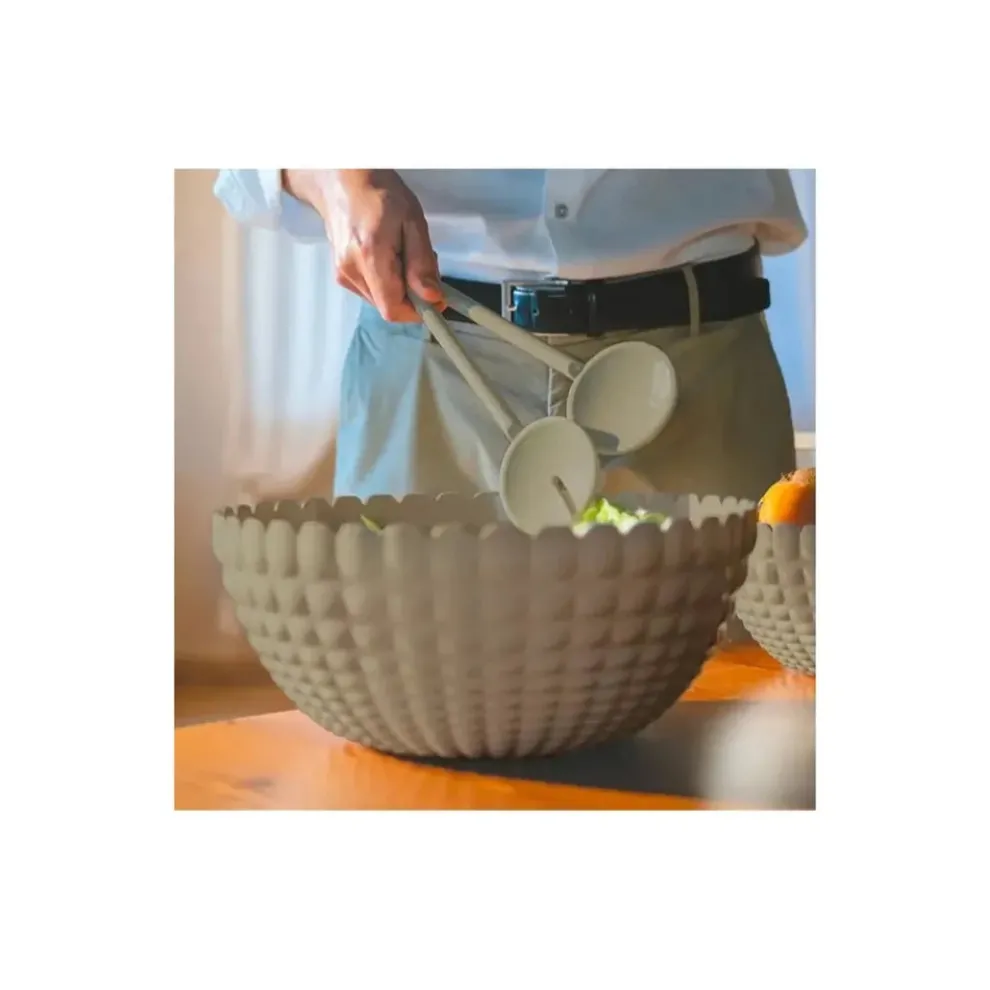 Guzzini Tiffany 2 Piece Salad Servers, 28cm, Taupe