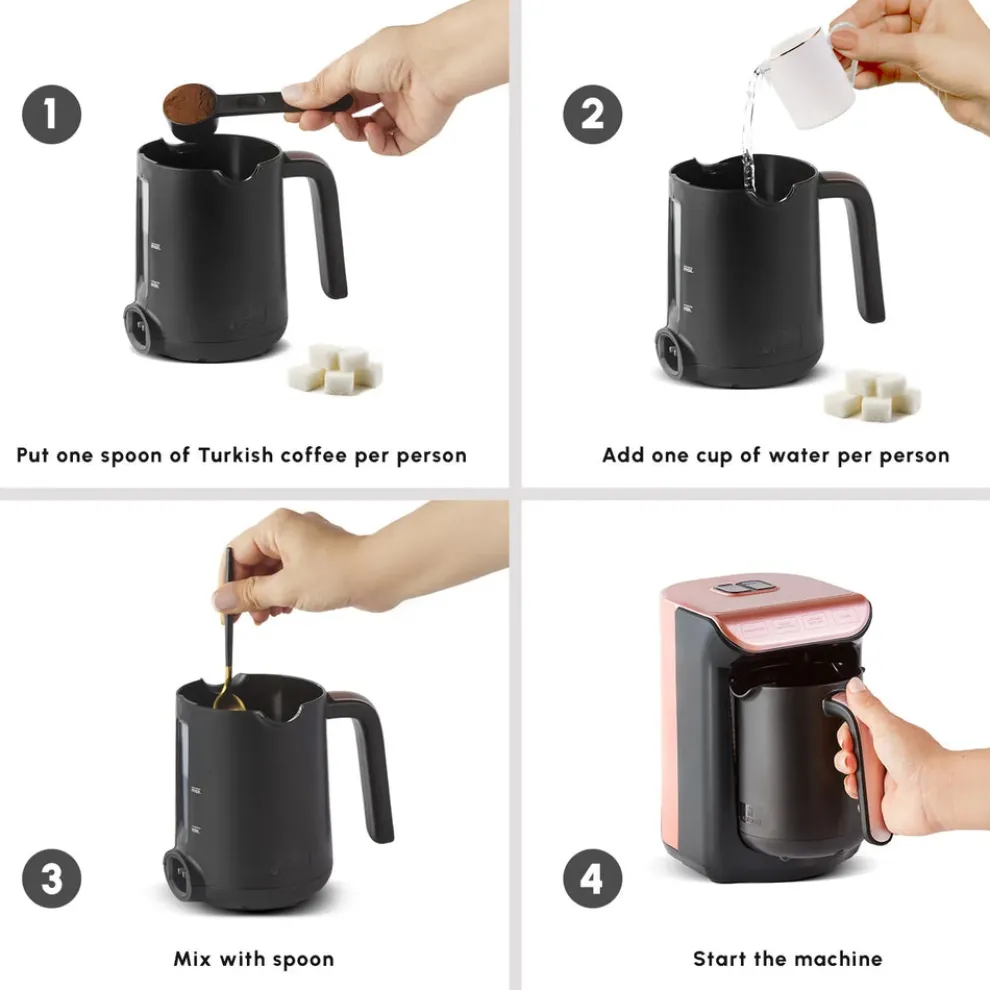 Hatır Köz Turkish Coffee Maker, 535W, Roseberry