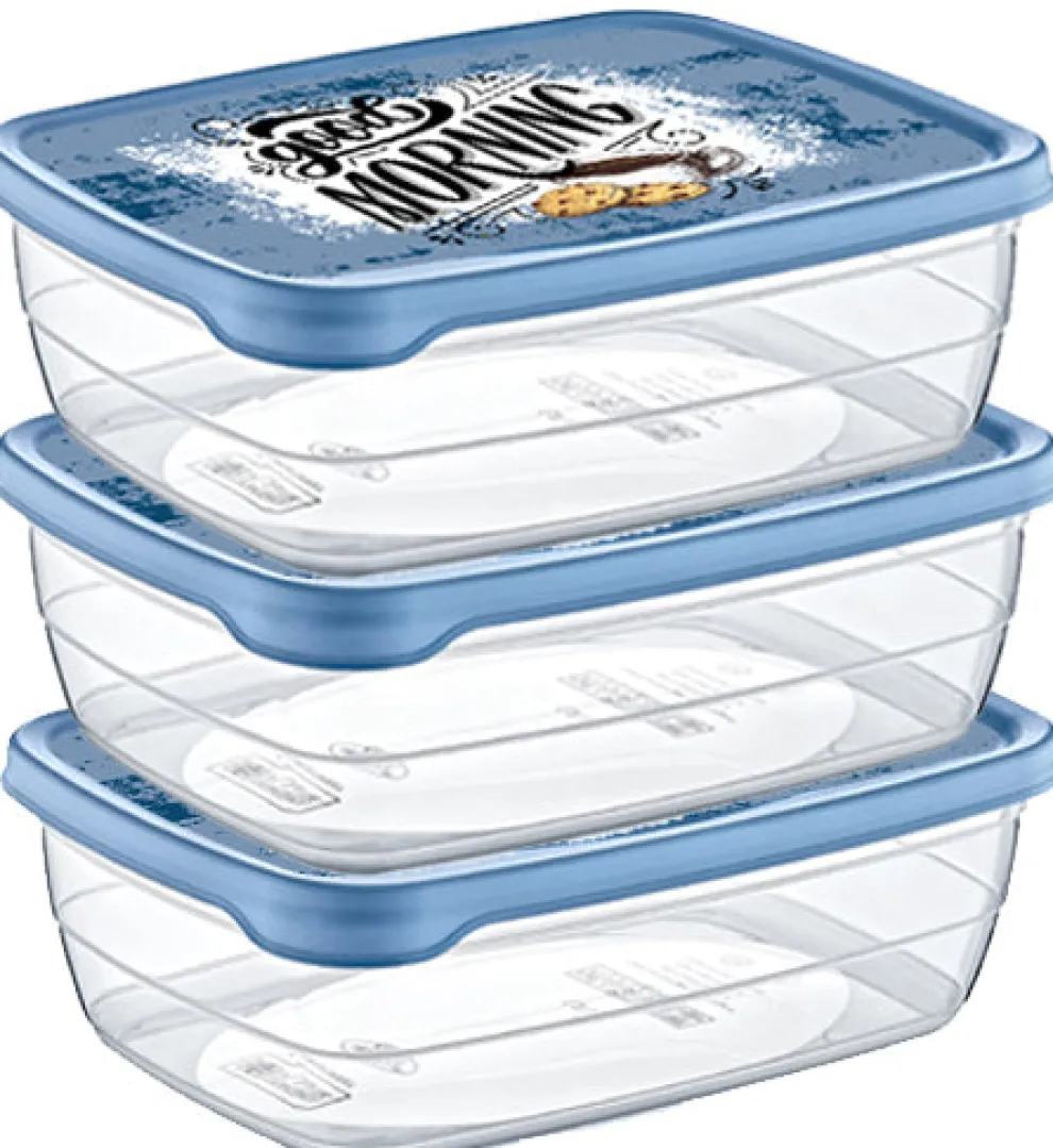 Hobby 3-Piece Deco Storage Container, 1.2L, Inox
