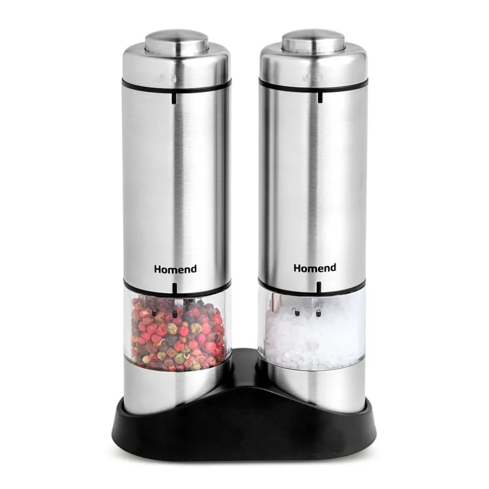 Homend Grindgo 6005UK Electric Salt & Pepper Grinder, Grey