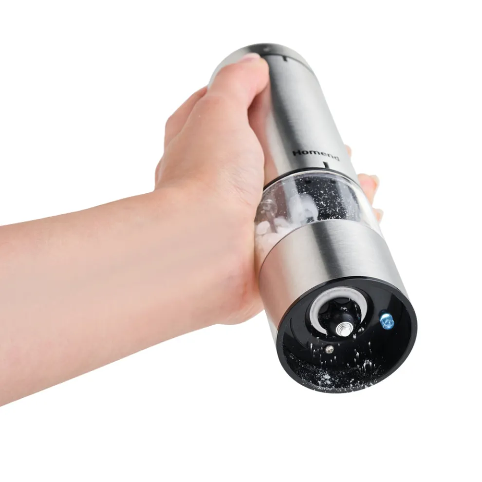 Homend Grindgo 6005UK Electric Salt & Pepper Grinder, Grey