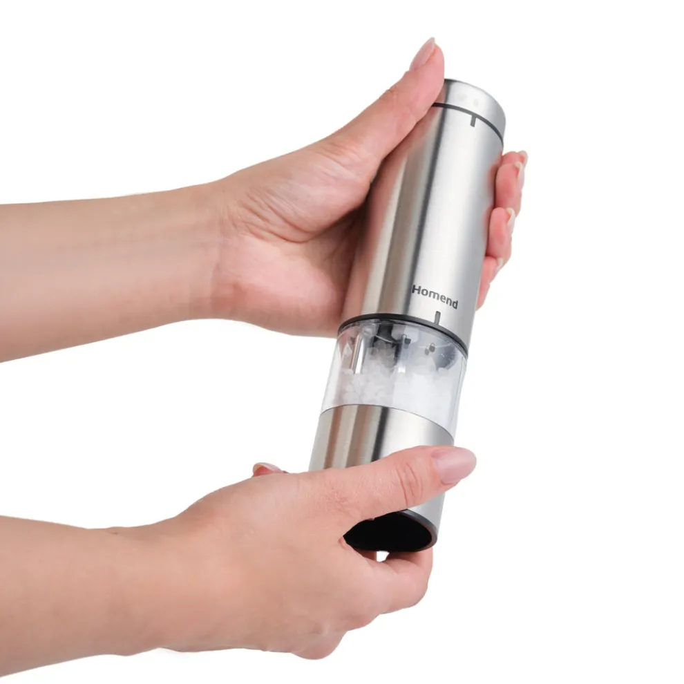 Homend Grindgo 6005UK Electric Salt & Pepper Grinder, Grey