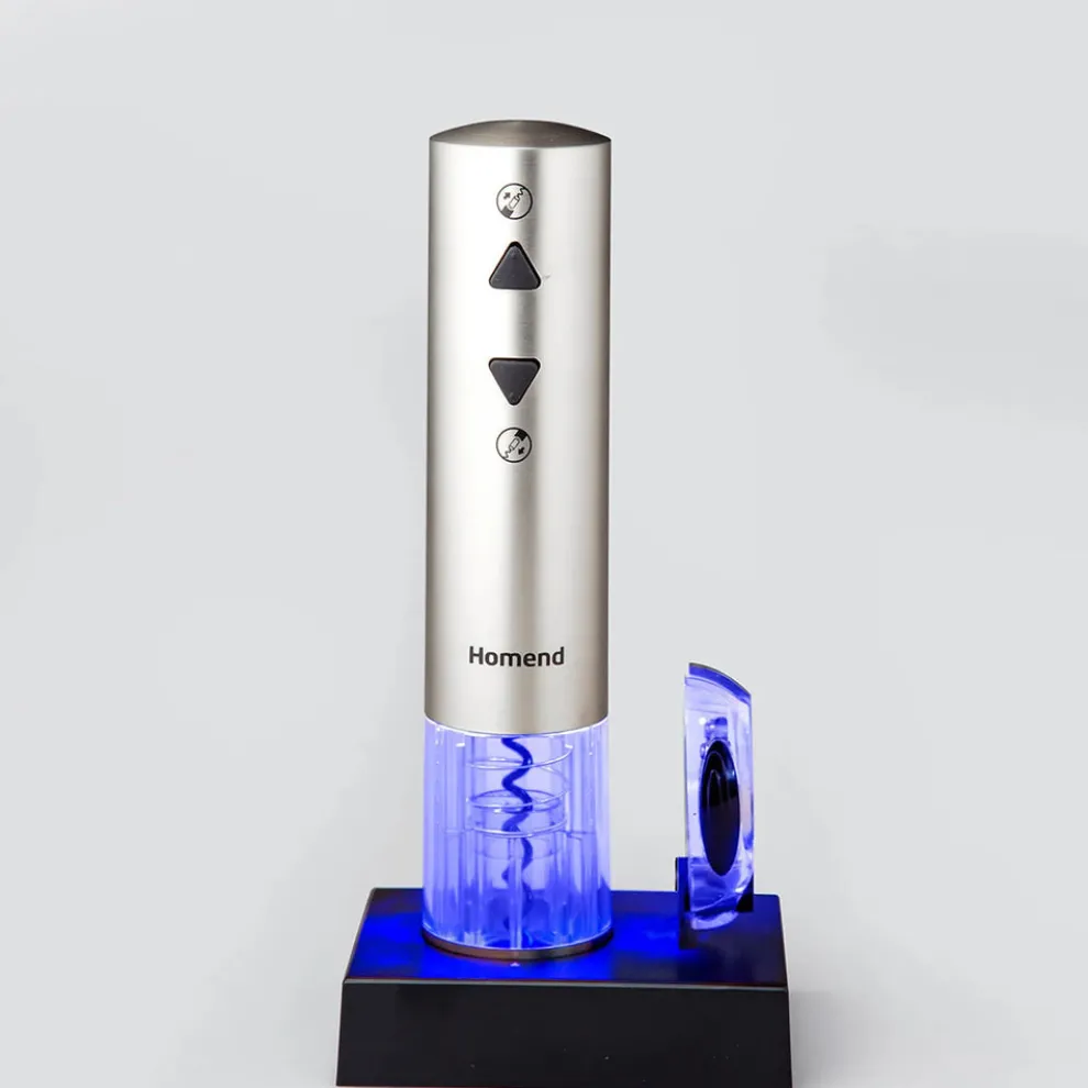 Homend WineUp 2201UK Automatic Wine Opener (Electric Corkscrew), Silver
