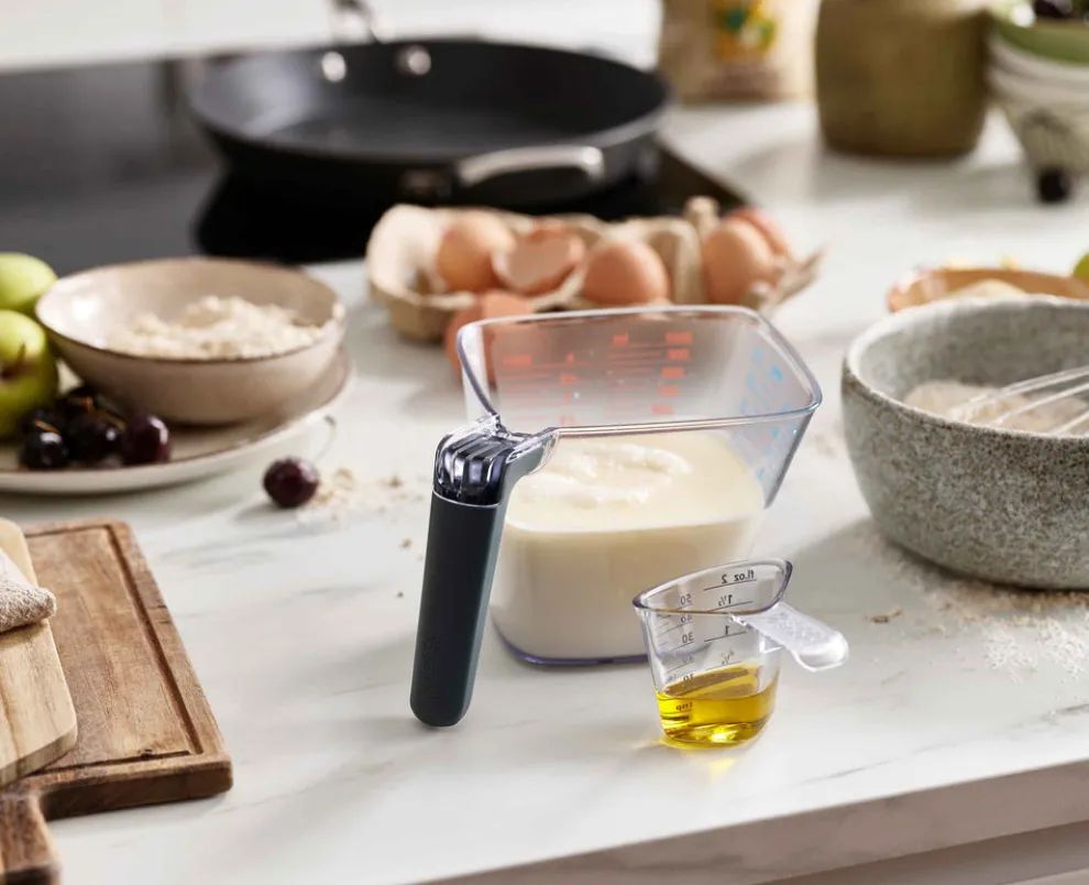 Joseph Joseph Align 2 Piece Easy Read Grey Measuring Jug Set, Clear