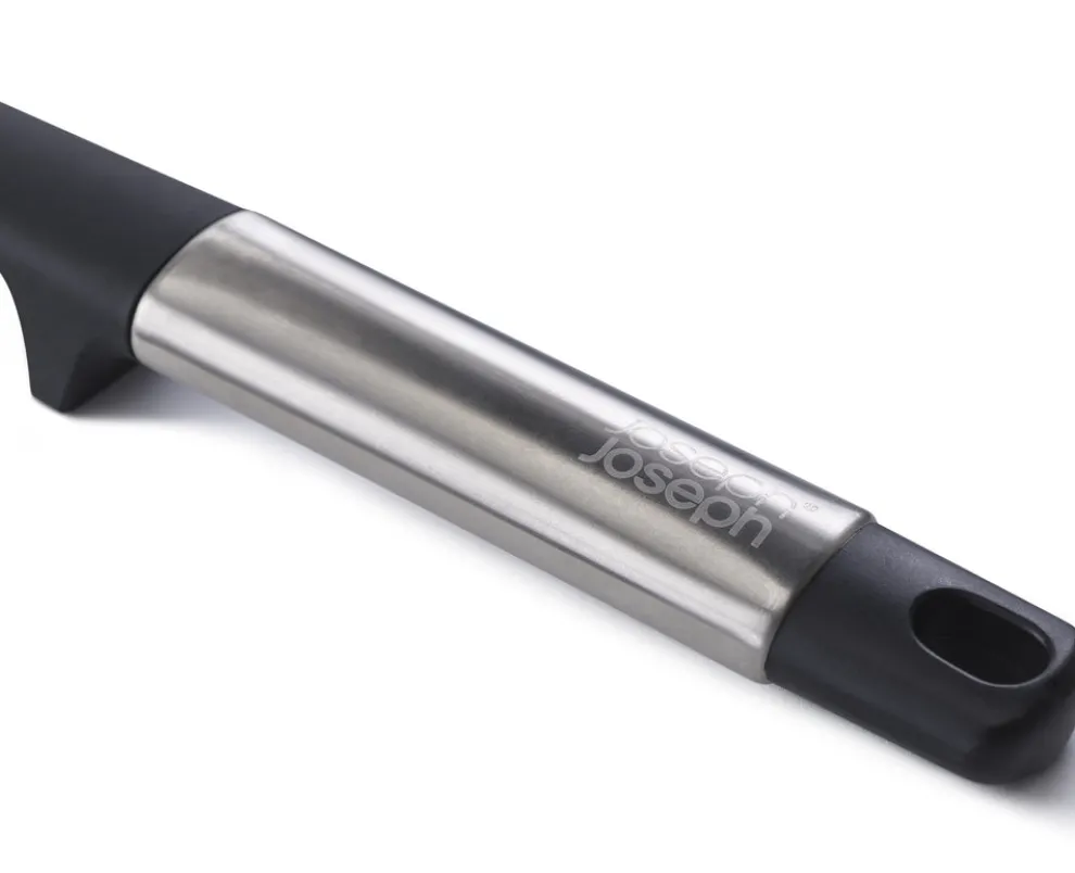 Joseph Joseph Elevate Stainless Steel Silicone Solid Spoon, Black Grey