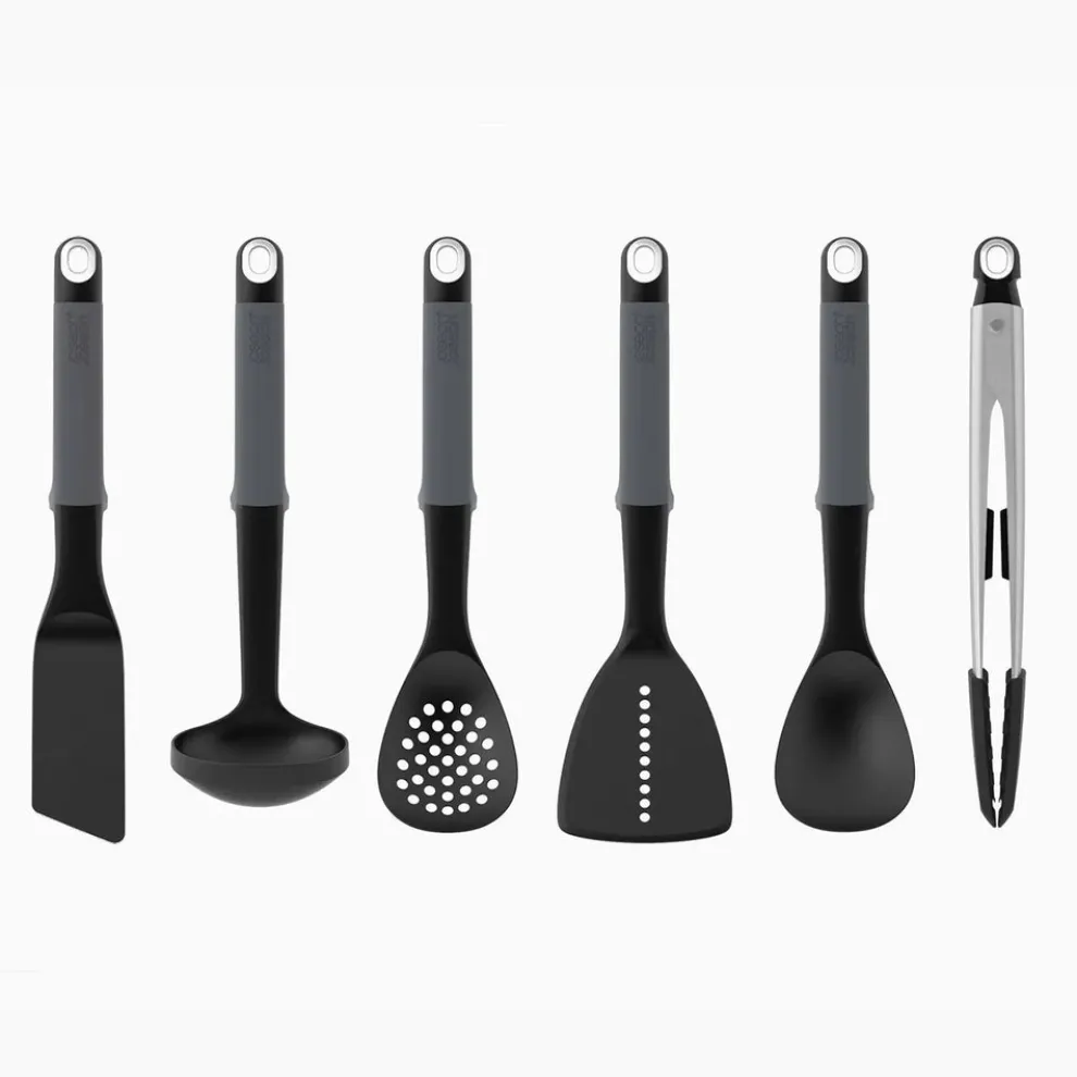 Joseph joseph Elevate Carousel 6 Piece Kitchen Utensil Set With Tongs, Greey
