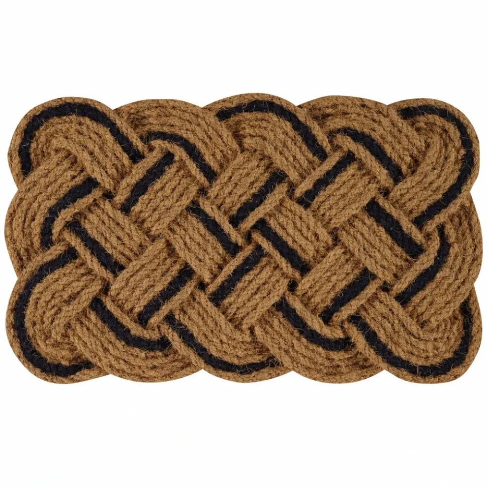 Kaşmir Rugs 7/24 Black Naturel Coco Door Mat, 45cmx75cm, Multi