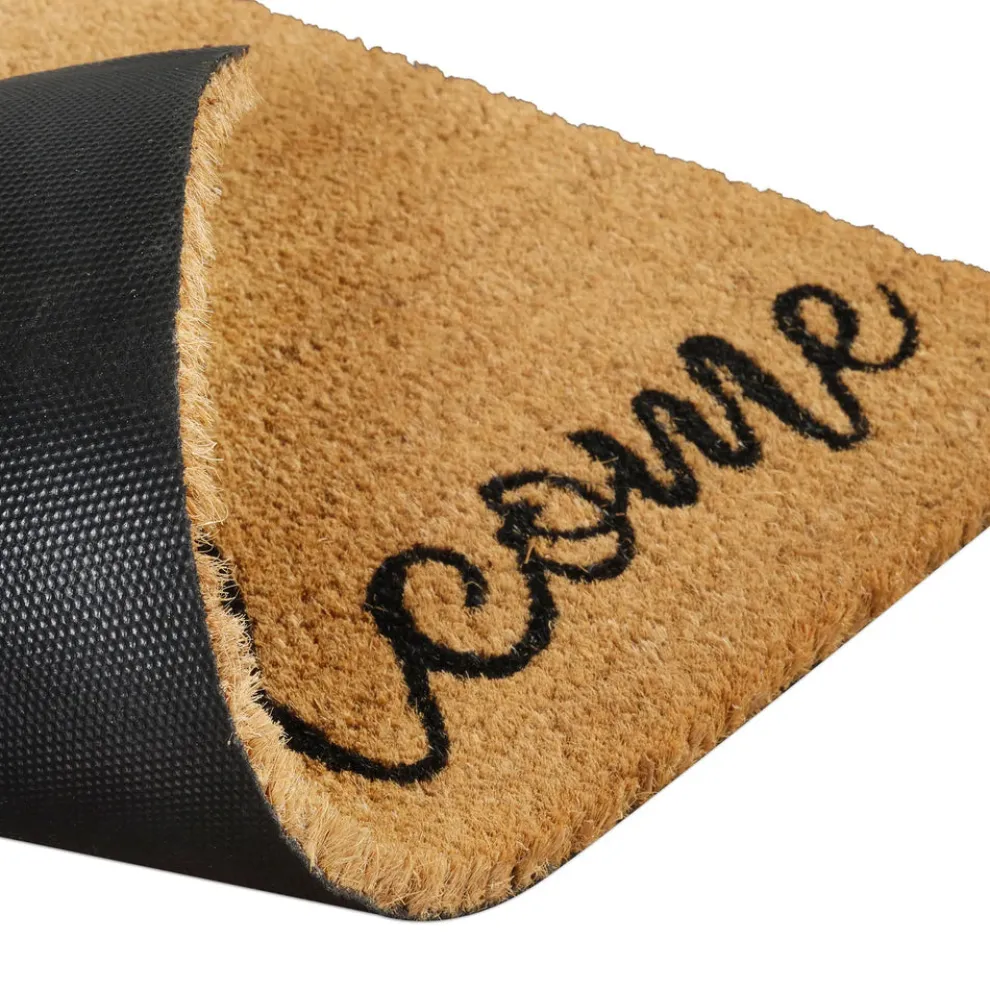 Kaşmir Rugs 7/24 Cat Welcome Coco Door Mat, 45cmx75cm, Multi