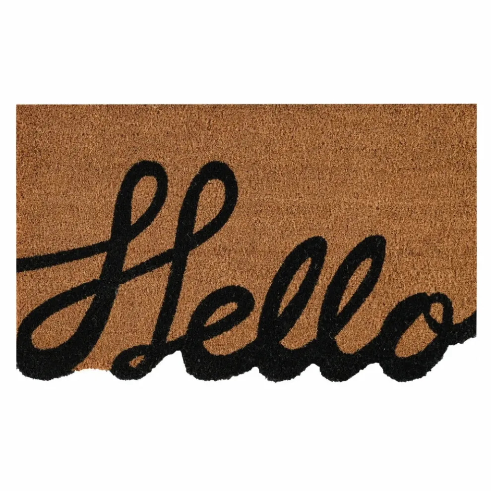 Kaşmir Rugs 7/24 Patterned Hello Coco Door Mat, 45cmx75cm, Multi