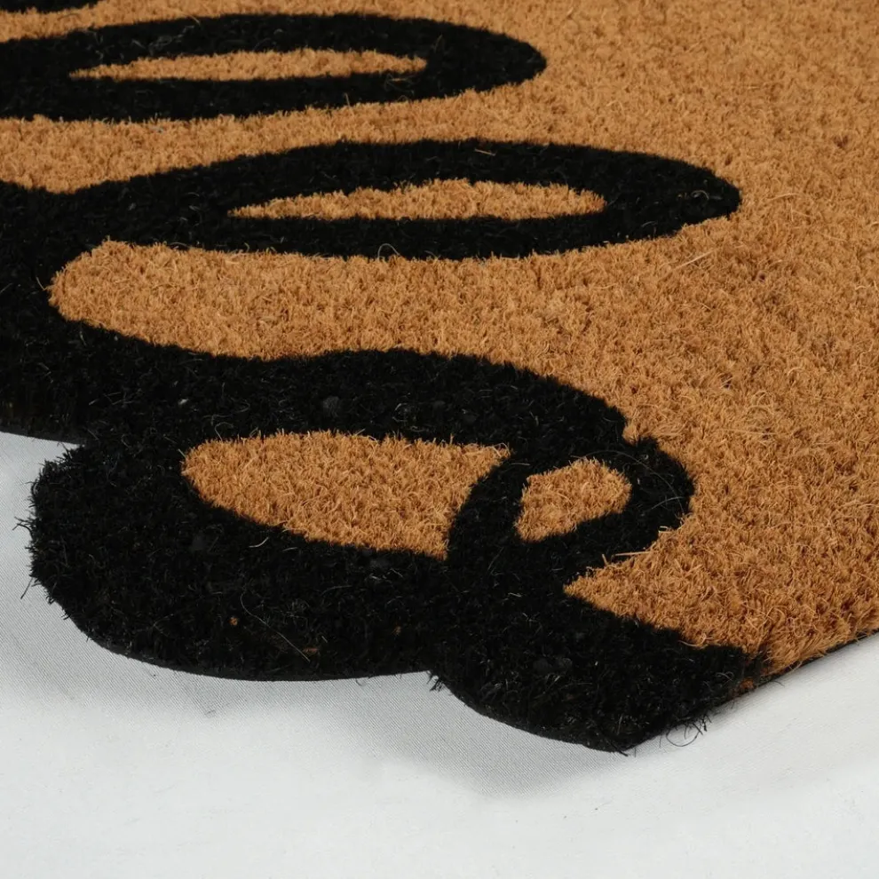 Kaşmir Rugs 7/24 Patterned Hello Coco Door Mat, 45cmx75cm, Multi