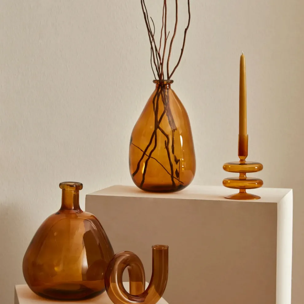 Karaca Amorf Glass Vase, 30cm, Multi