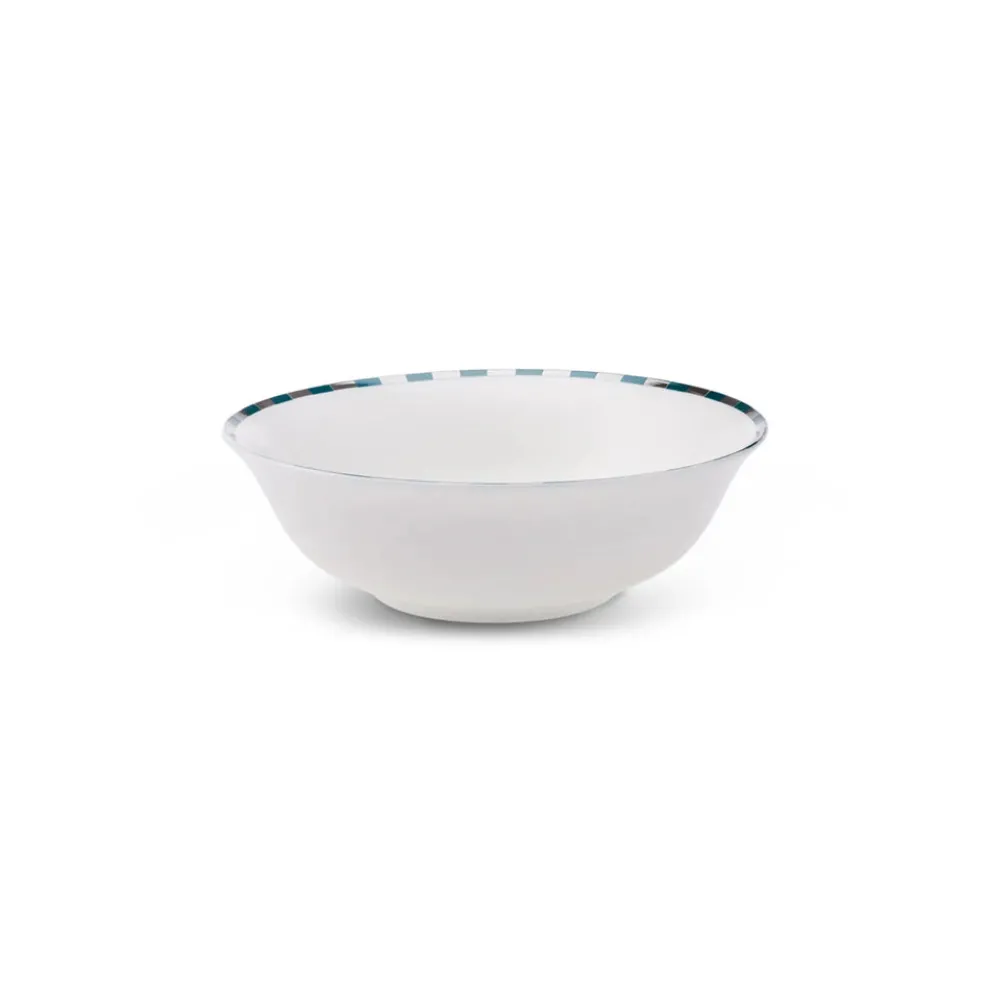 Karaca Aries Porcelain CerealSoup Bowl, 14cm, Green Blue Multi