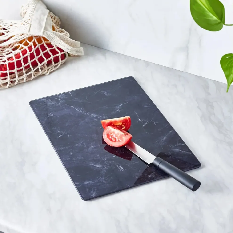 Karaca Ayaz Glass Chopping Board, 35cmx26cm, Black