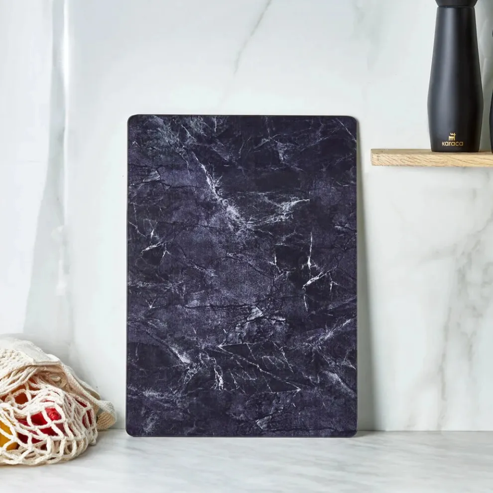 Karaca Ayaz Glass Chopping Board, 35cmx26cm, Black