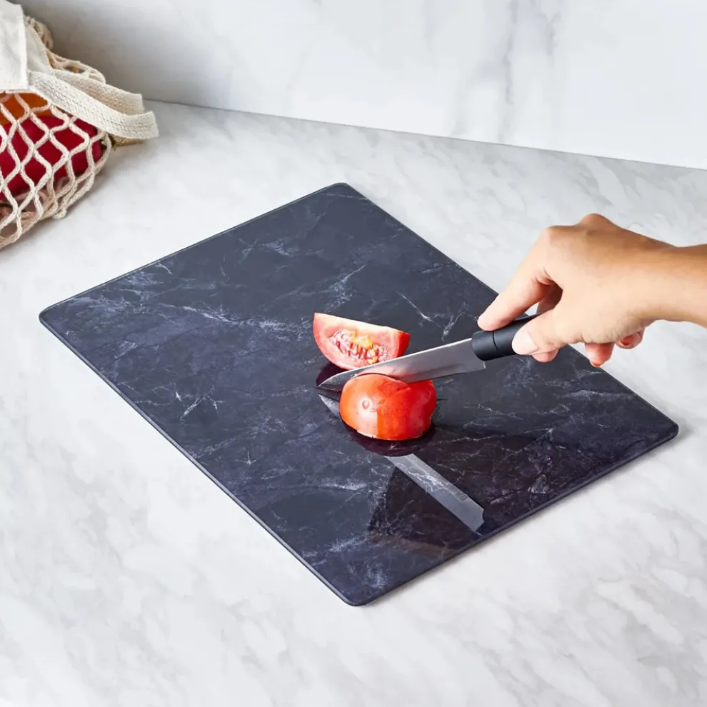 Karaca Ayaz Glass Chopping Board, 35cmx26cm, Black