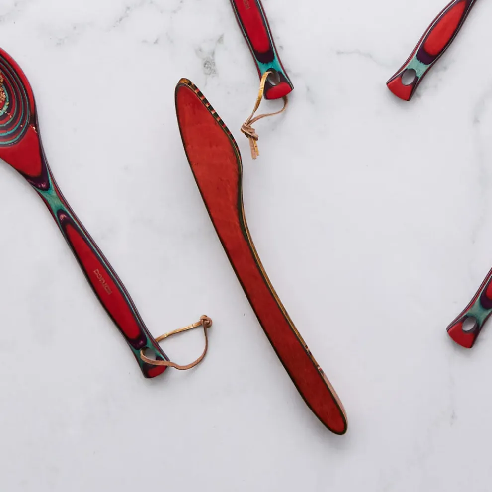 Karaca Bailando Pakka Wood Tongs, 30cm, Red Multi