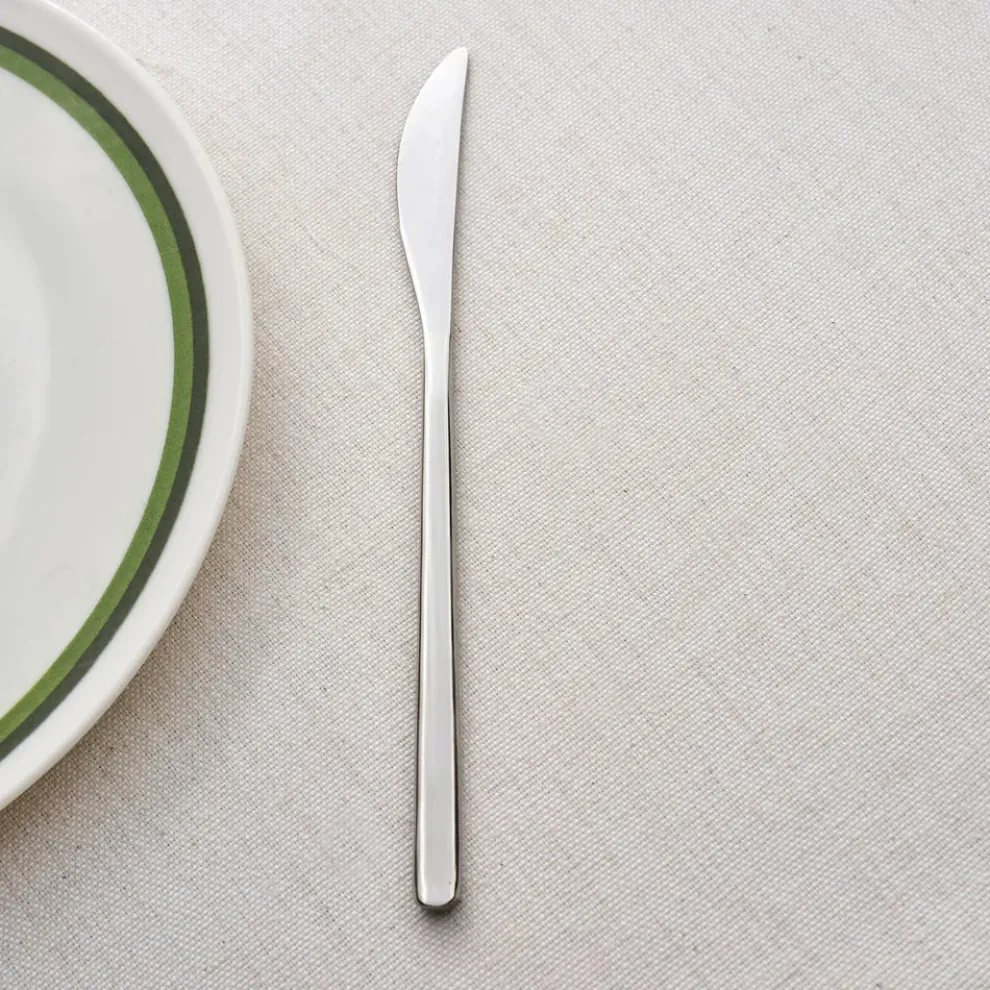 Karaca Bead Dessert Knife, Silver