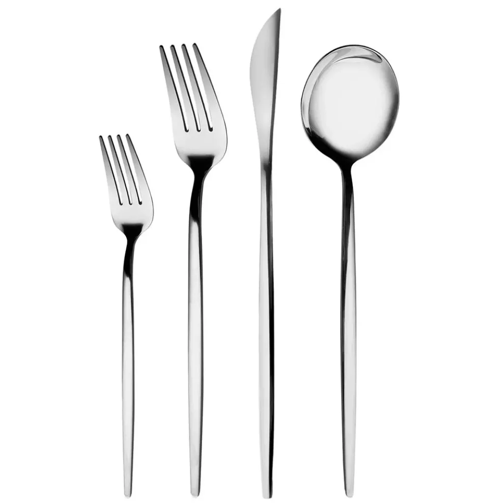 Karaca Bella Stainless Steel 24-Piece Cutlery Set for 6 People, Silver