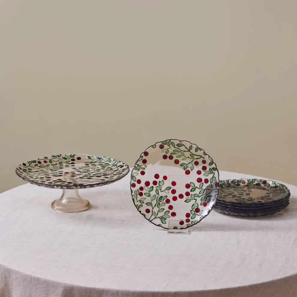 Karaca Berry 7-Piece Glass Serveware Set for 6 People, Brown