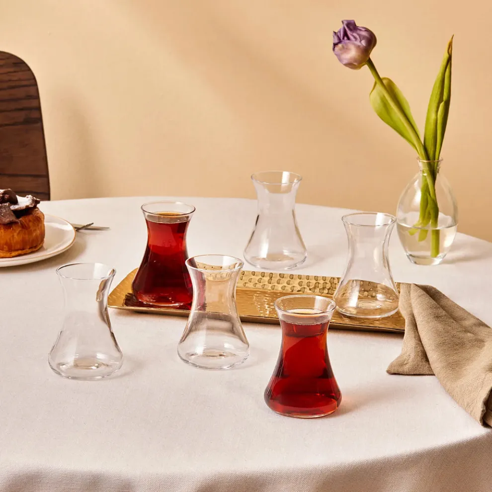 Karaca Beykoz 6-Piece Tea Glass Set for 6 People, 90ml