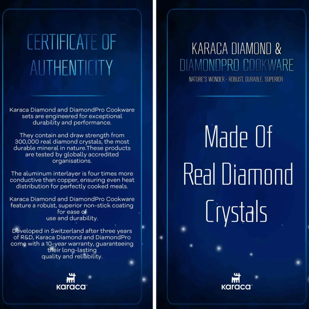 Karaca BioDiamond Non-Stick Antibacterial Handle Induction Stockpot with Lid, 24cm, Black