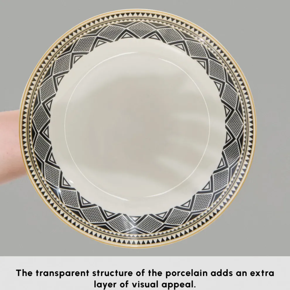 Karaca Bone China Globe 26-Piece Serveware Set for 6 People, Multi