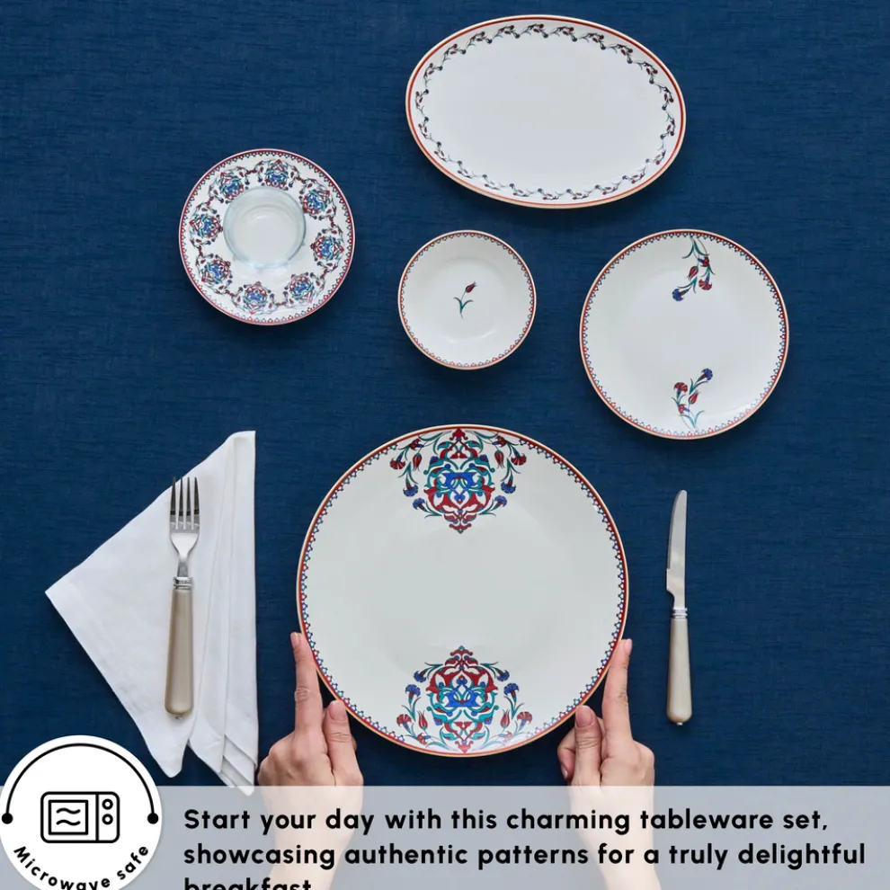 Karaca Bone China Nakkaş 26-Piece Serveware Set for 6 People, Multi