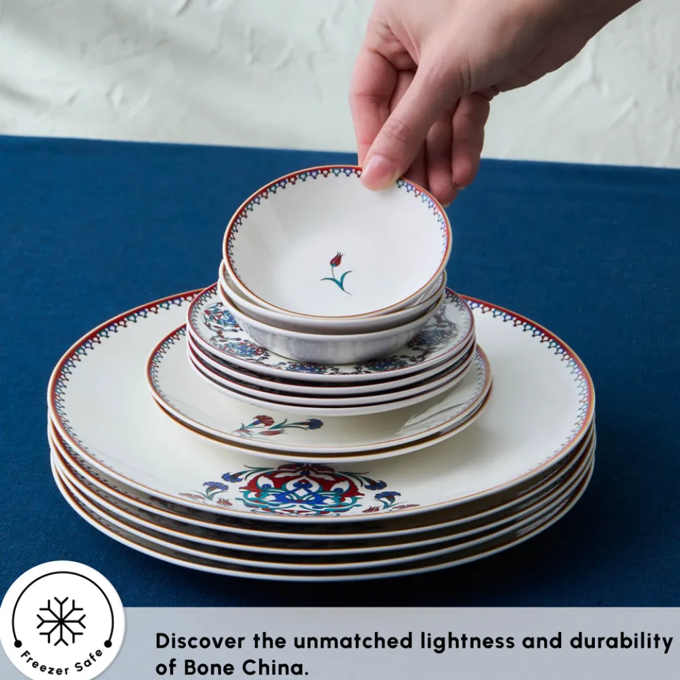 Karaca Bone China Nakkaş 26-Piece Serveware Set for 6 People, Multi