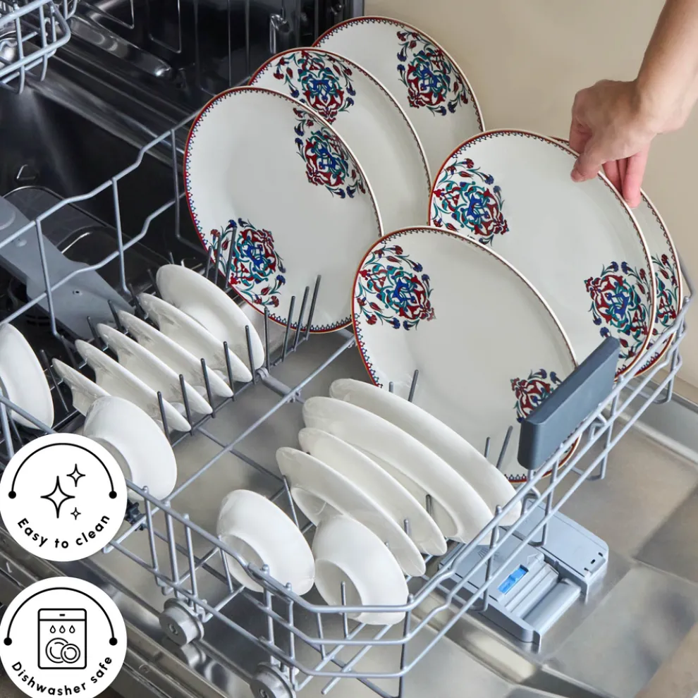 Karaca Bone China Nakkaş 26-Piece Serveware Set for 6 People, Multi