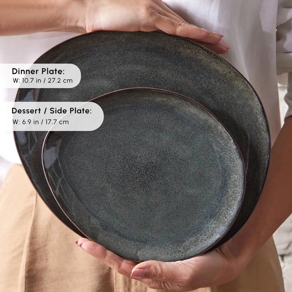 Karaca Bonn 24-Piece Reactive Glaze Dinner Set for 6 People, Multi