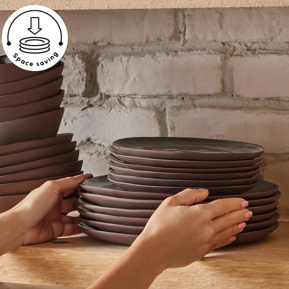 Karaca Bonn 24-Piece Reactive Glaze Dinner Set for 6 People, Multi