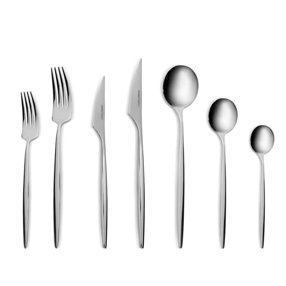 Karaca Braga 84-Piece Stainless Steel Cutlery Set for 12 People, Platin