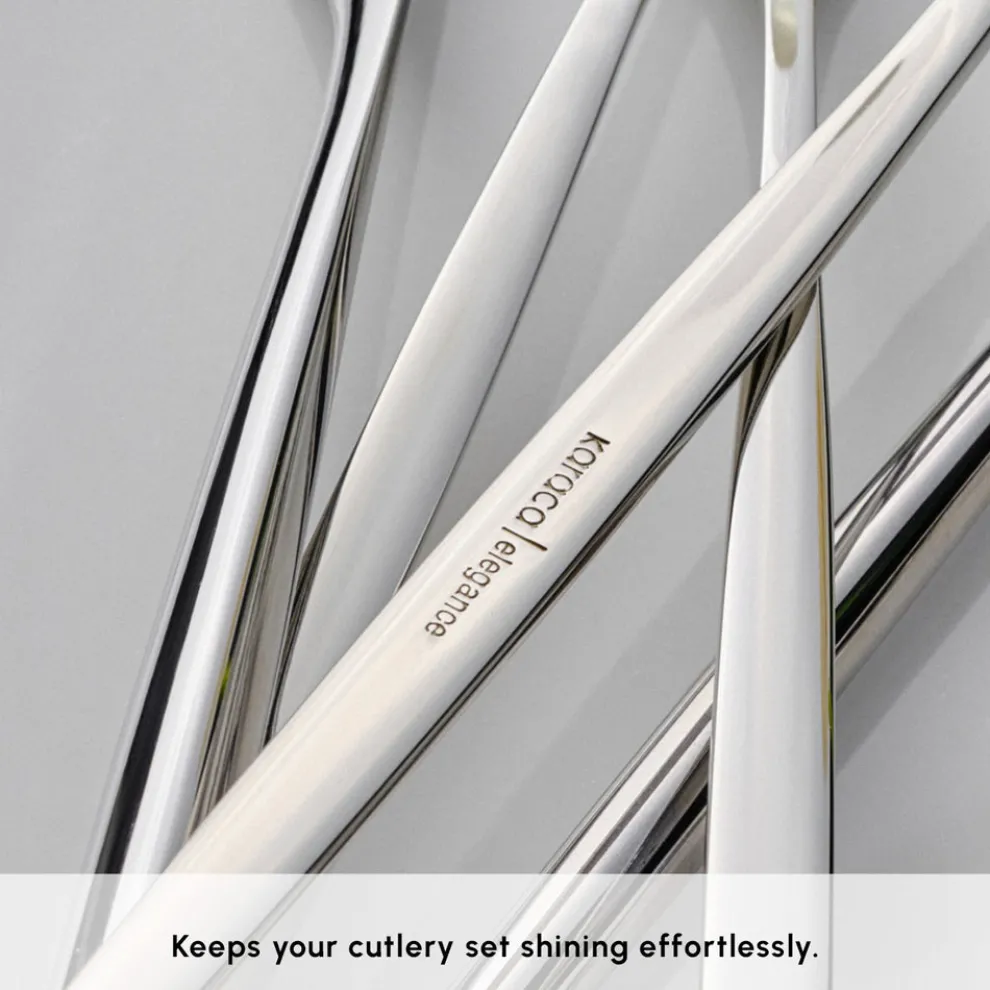 Karaca Braga 84-Piece Stainless Steel Cutlery Set for 12 People, Platin