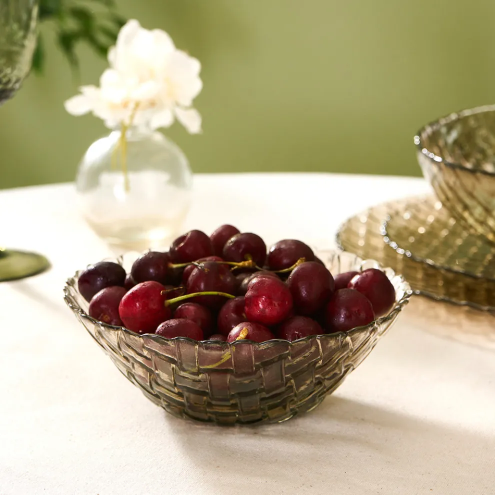 Karaca Braid Lustrous Glass Bowl, 16cm, Luster