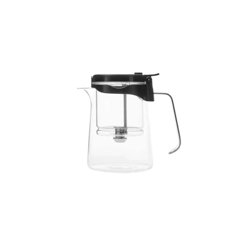 Karaca Brewy Glass Tea French Press, 550ml, Black Transparent