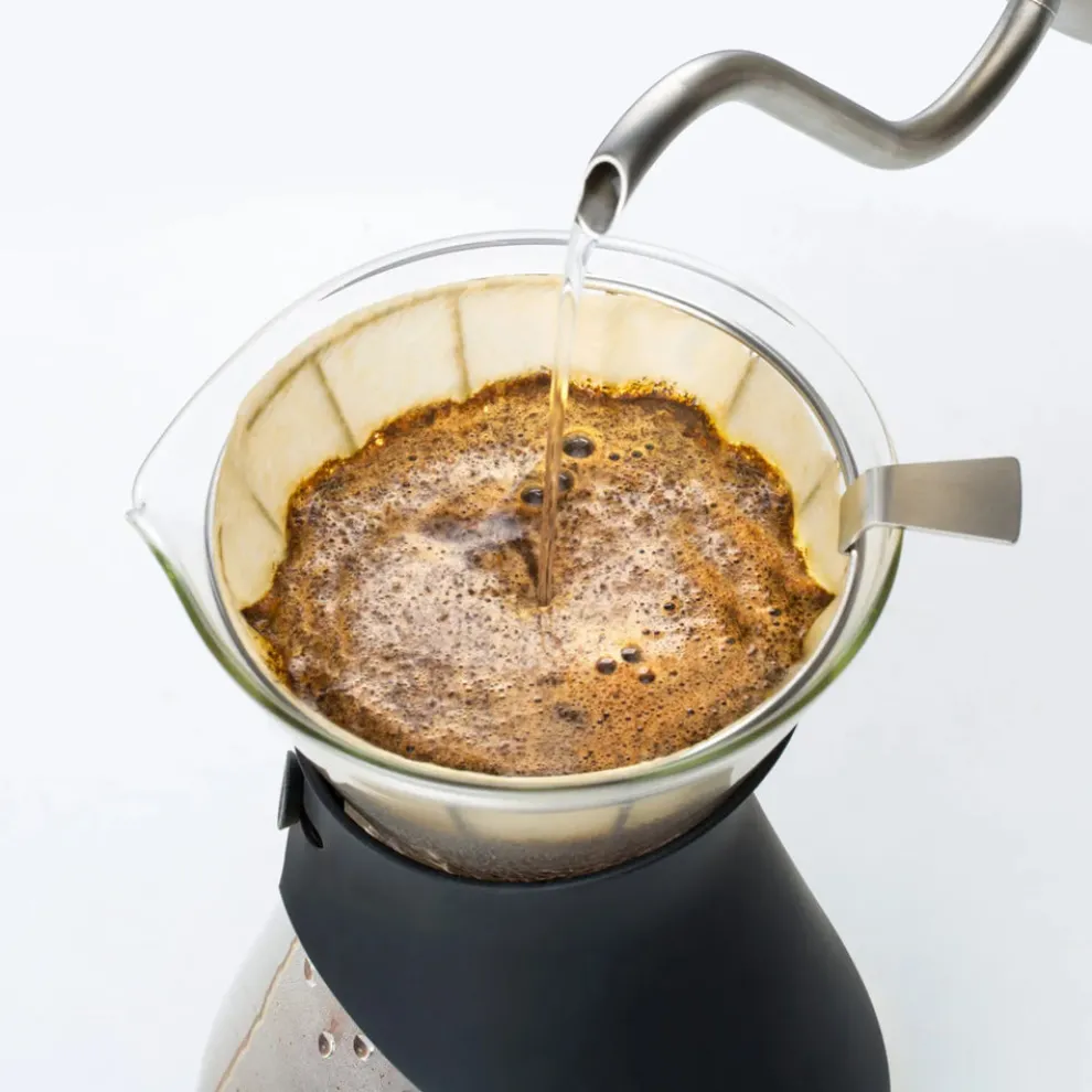 Karaca Brewy Glass Coffee Dripper, 700ml, Black Transparent