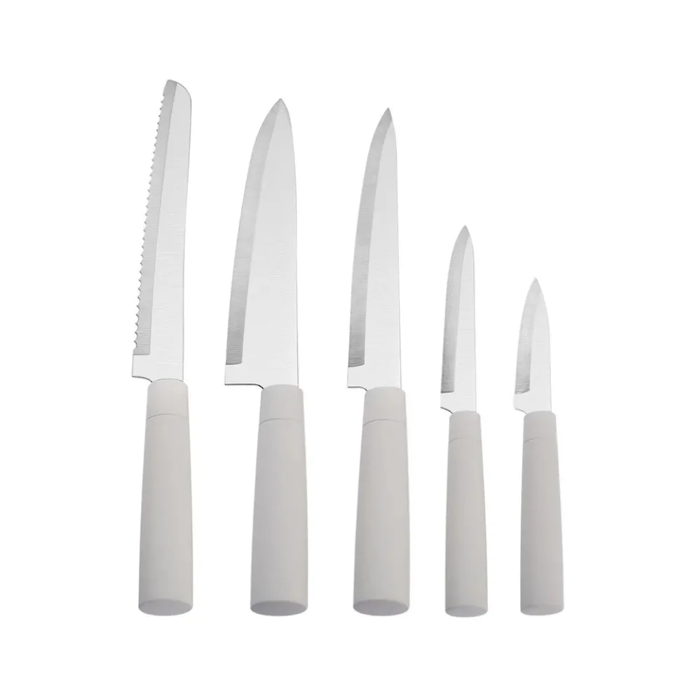 Karaca Burby 14 Piece Knife Block Set, Cream