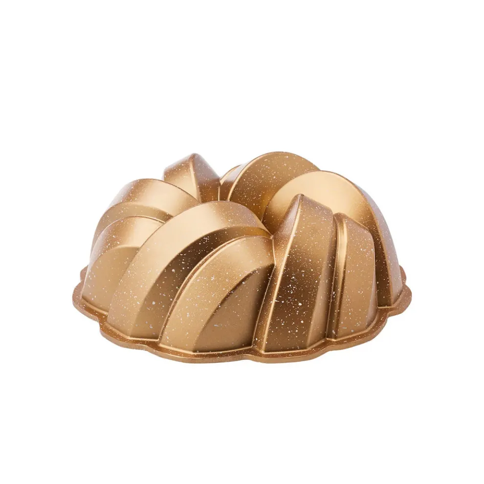 Karaca Cake Pro Aluminium Cast Decorative Bundt Cake Tin, 26cm, Gold